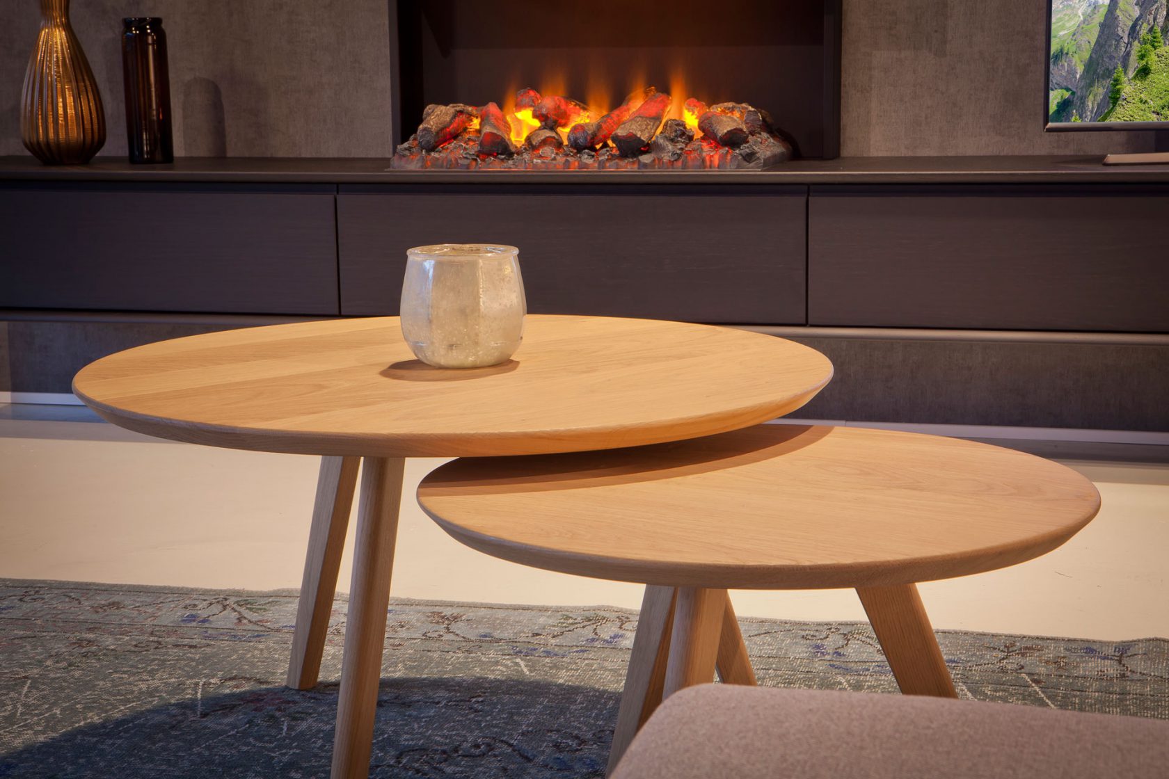 BKS Flord ronde houten salontafels